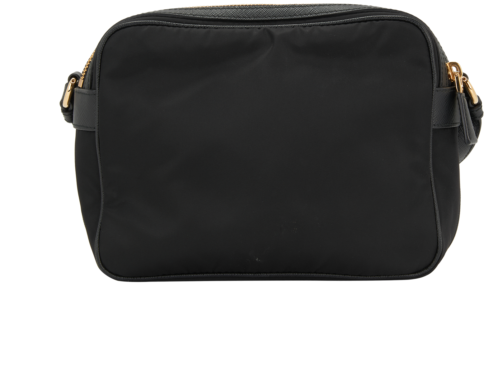 Logo-Plaque Double-Zip Crossbody, &pound;420, Handbags, Black, Nylon, Back view
